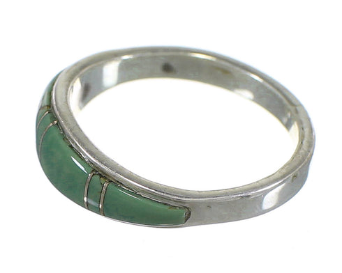 Southwestern Turquoise Authentic Sterling Silver Ring Size 6-1/4 QX84270